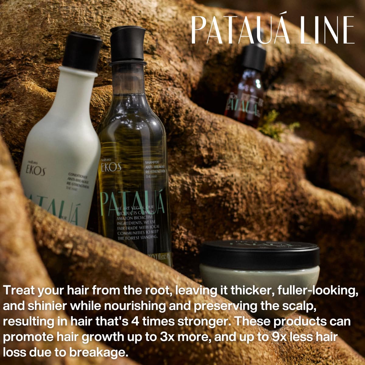 Natura Ekos Patauá Shampooing, formule sans sulfates ni silicones.