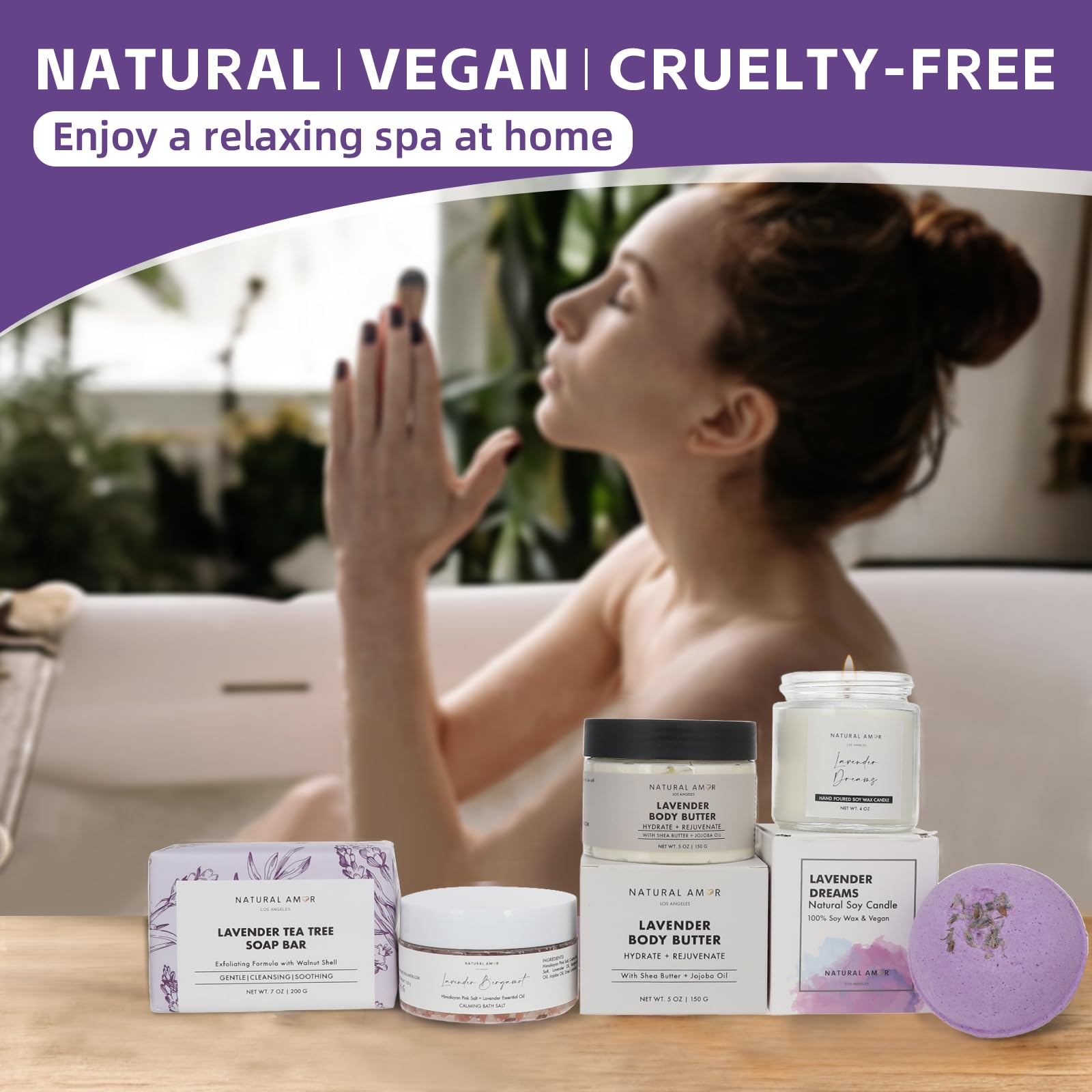 Natural Amor Los Angeles Emballage Coffret Lavande — présentation élégante prête à offrir