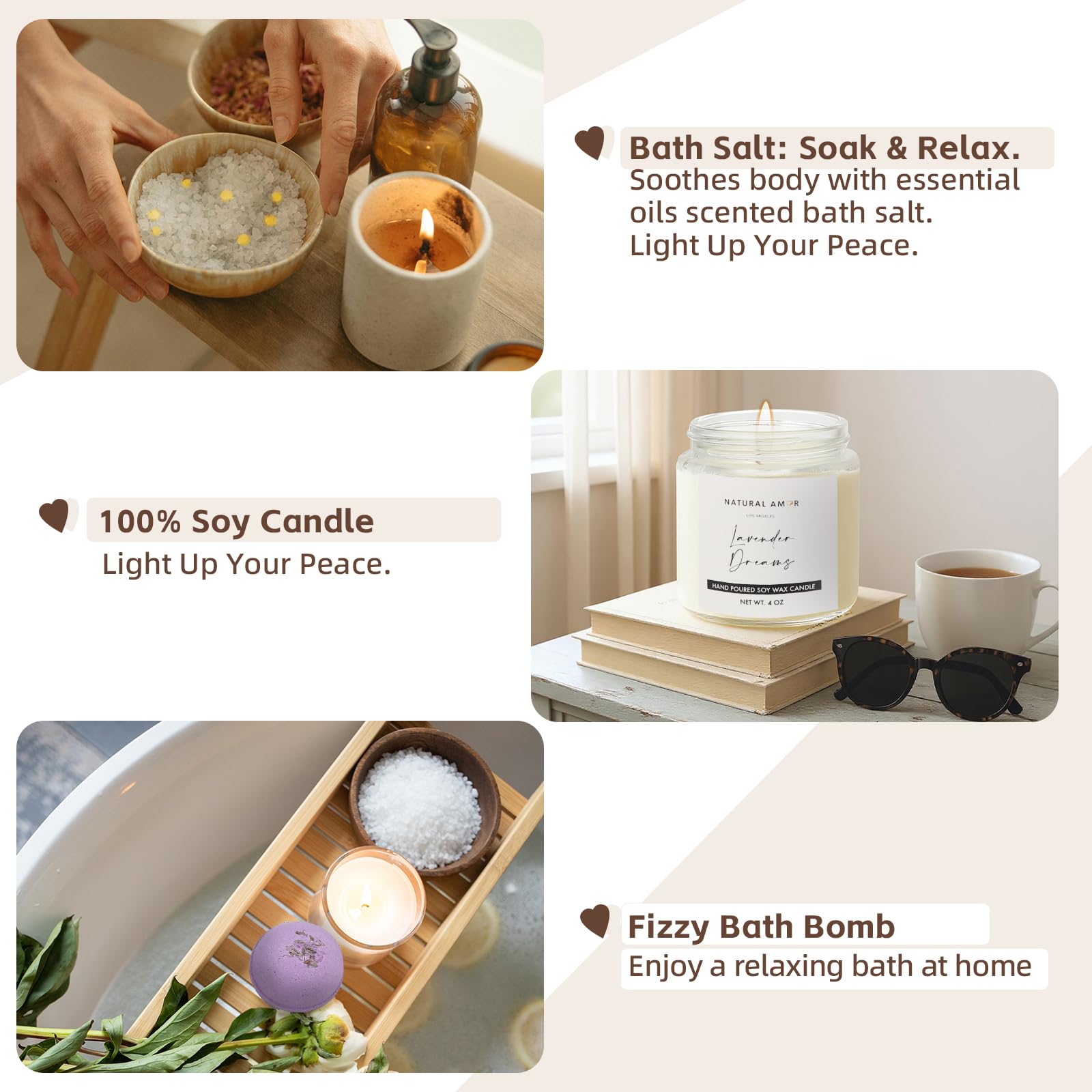 Natural Amor Los Angeles Lavande Bougie — ambiance apaisante pour une soirée détente