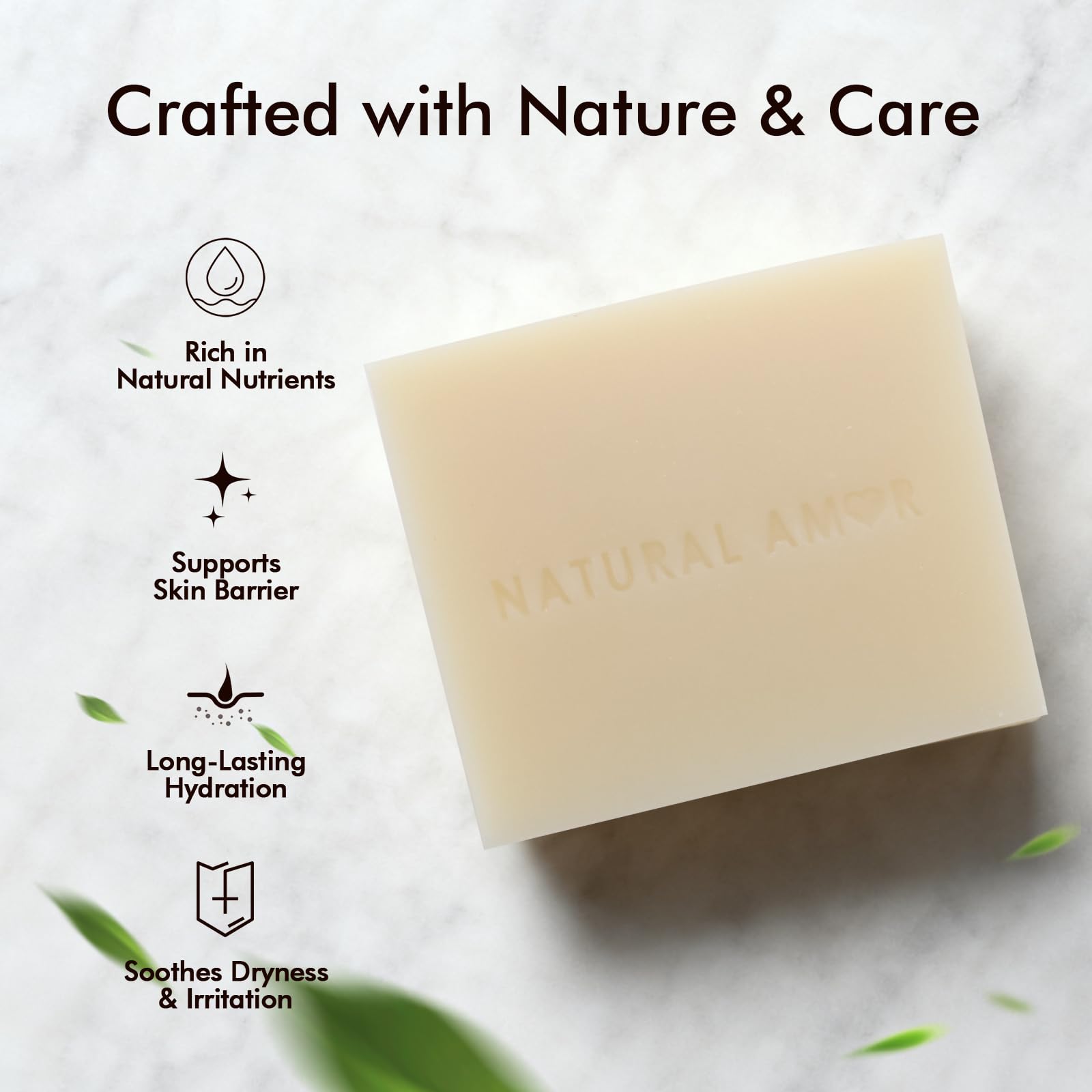 Natural Amor Los Angeles coconut and olive oils support barrier hydration.