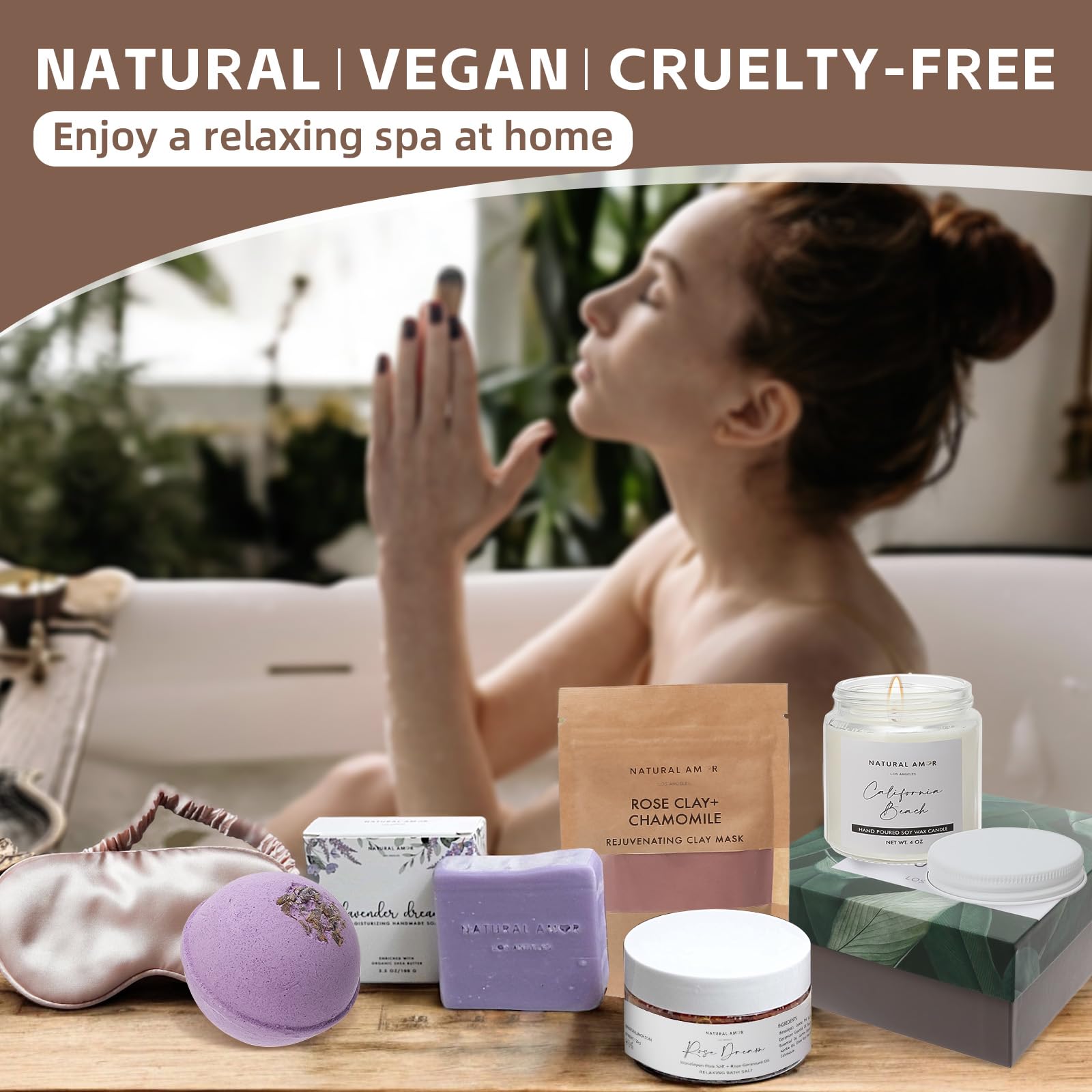 Natural Amor Los Angeles masque sommeil soyeux, détente avant le coucher