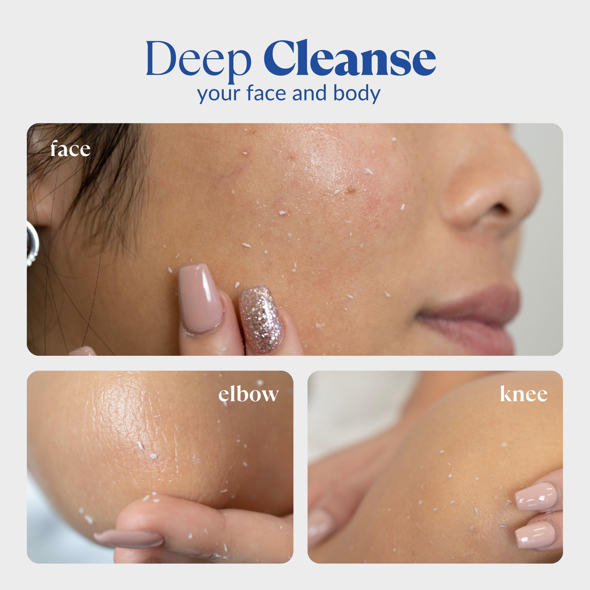 Application du produit avec pompes pour une exfoliation contrôlée.