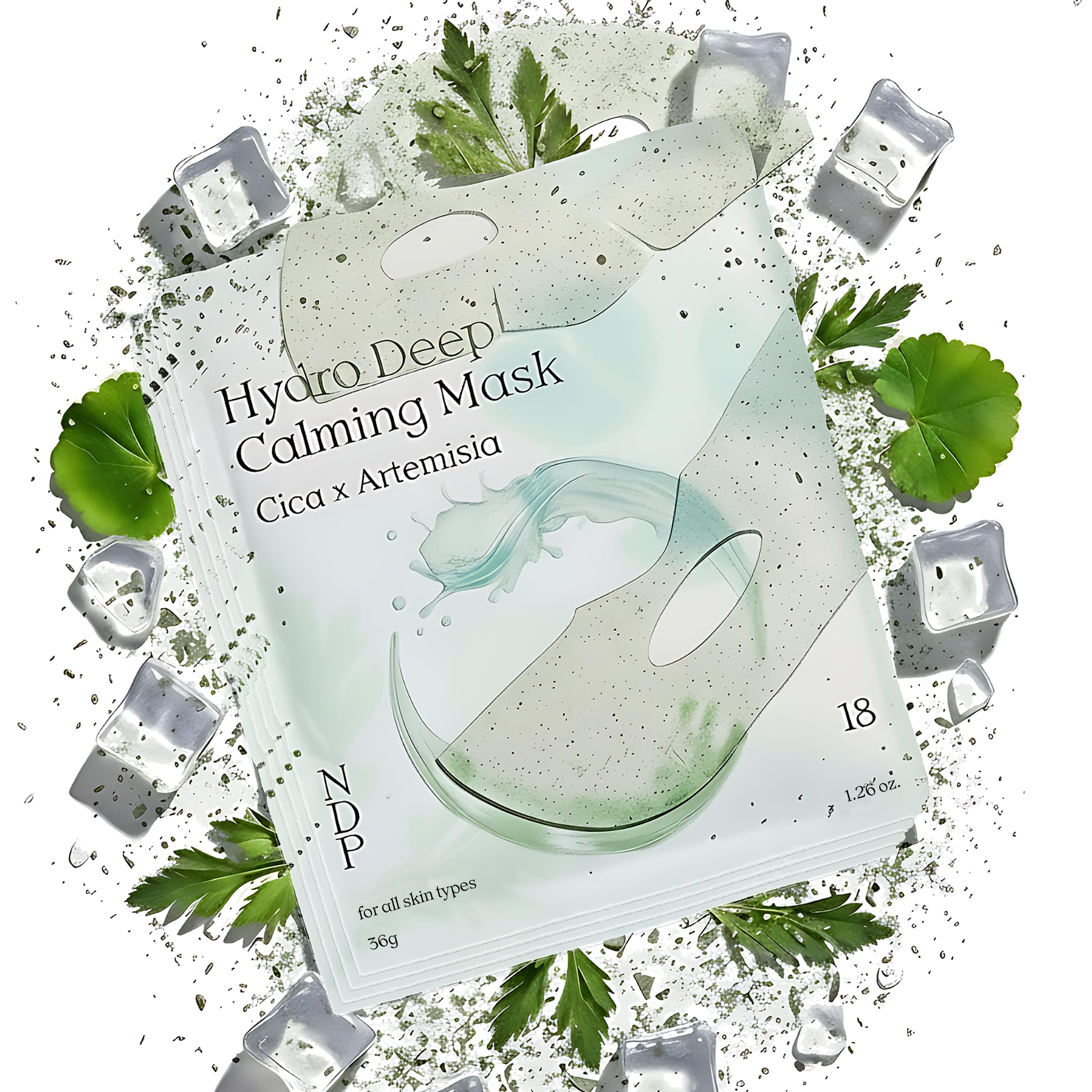 NATURAL DERMA PROJECT Collagen Cica – packshot montrant le masque hydrogel apaisant et rafraîchissant