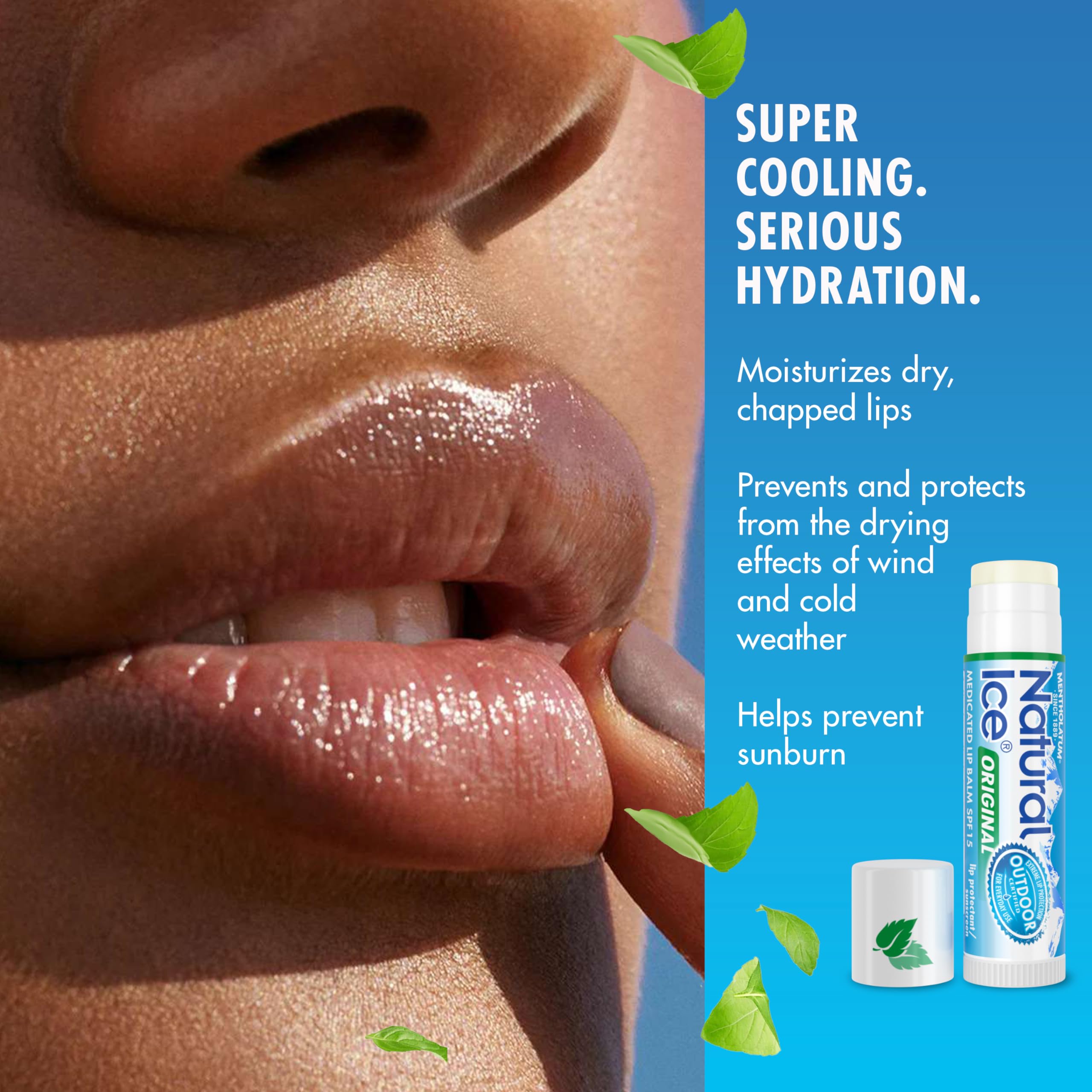 Application rapide du baume à lèvres Natural Ice Original.