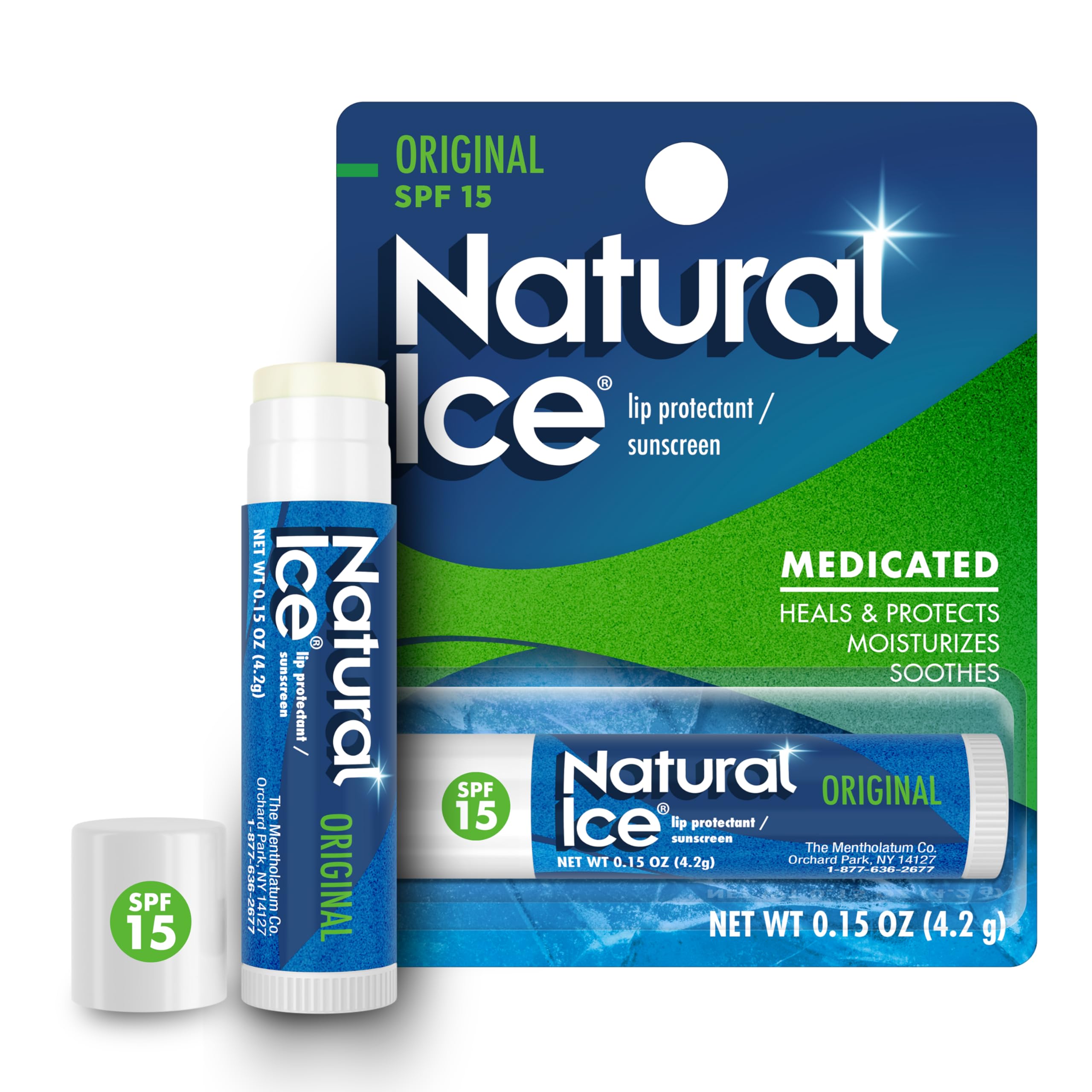 Natural Ice Baume Lèvres Original: hydratation intense pour lèvres sèches.
