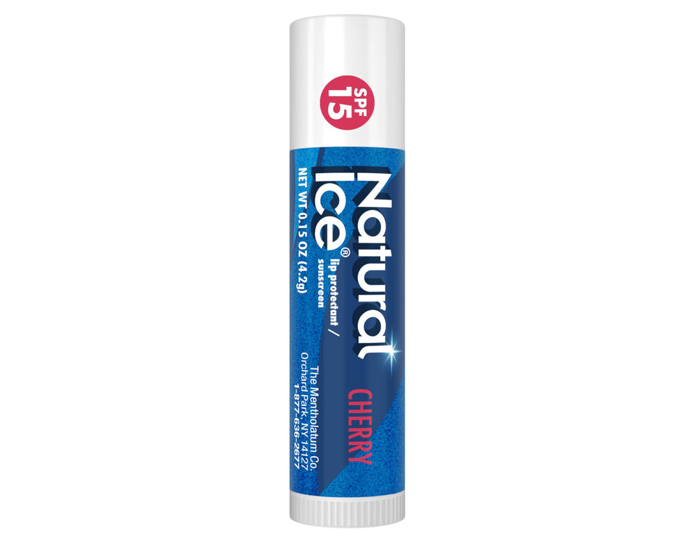 Natural Ice lip protect balm being applied on lips.