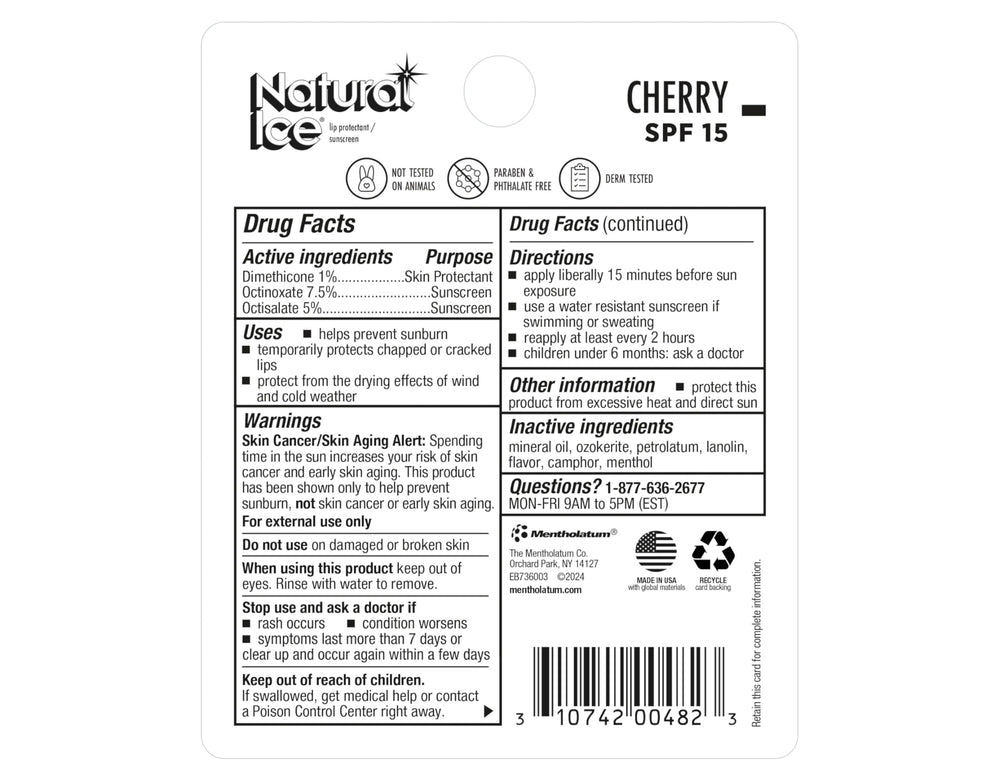 Natural Ice lip protect SPF 15 cherry multipack display.