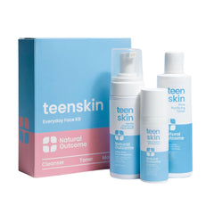 Natural Outcome kit soin ado, vue d’ensemble du trio pour une routine simplifiée.