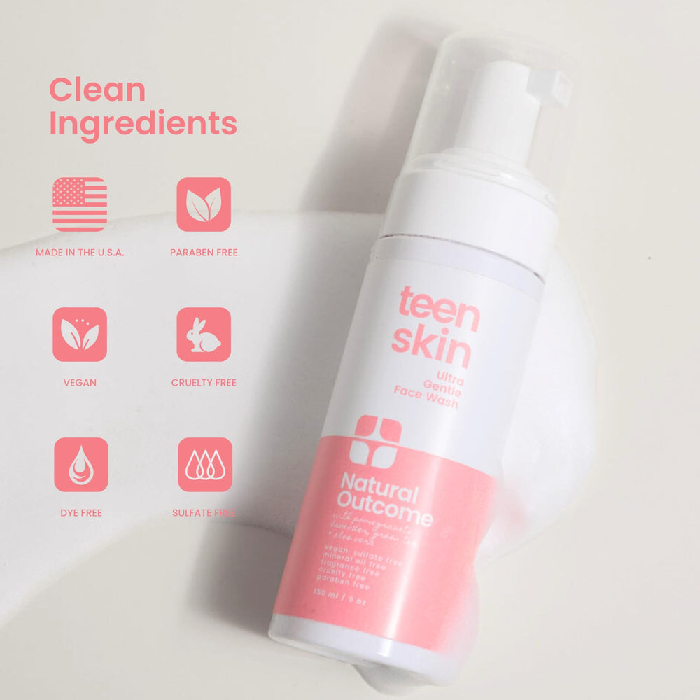 Natural Outcome nettoyant visage, extrait thé vert pour purificateur doux.