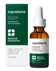 Natural Outcome Pure Squalane Oil on the face provides deep hydration and radiant skin.