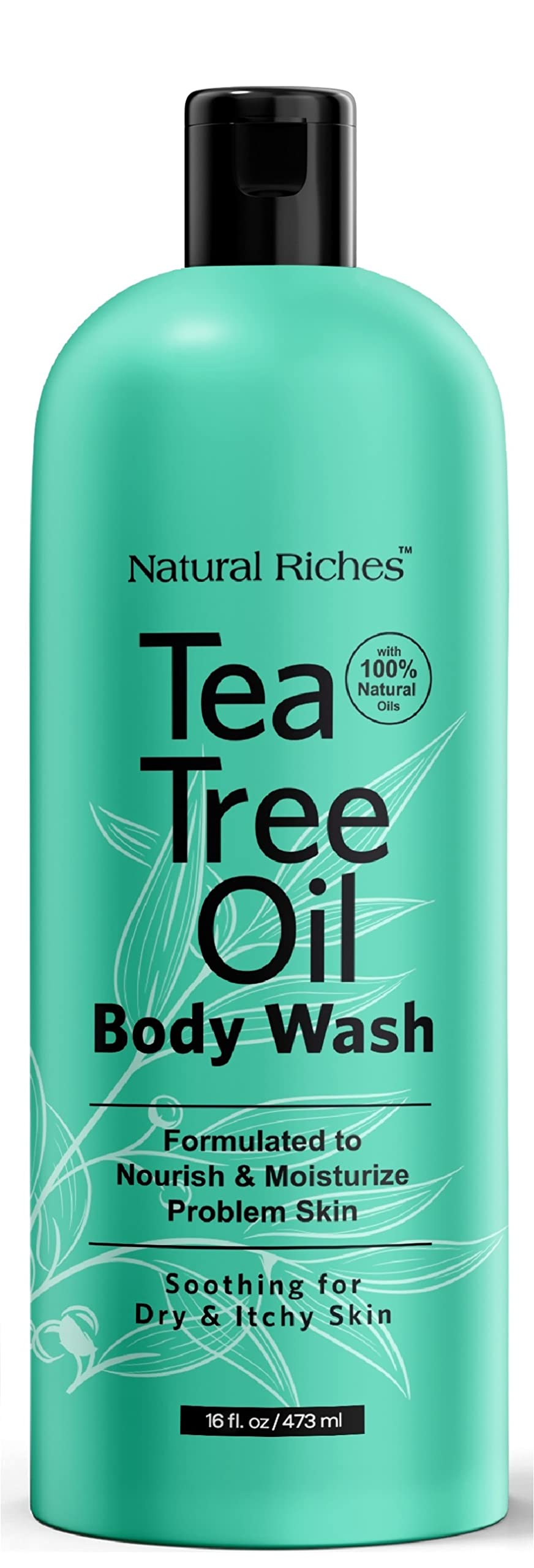 Natural Riches gel douche arbre à thé — bouteille prête pour usage quotidien et fraîcheur durable