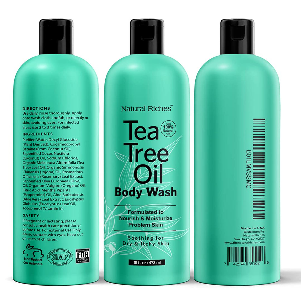 Natural Riches gel douche arbre à thé — vitamine E protectrice et hydratante