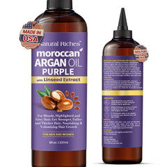 Natural Riches huile argan marocain violet bouteille pour neutraliser les tons chauds