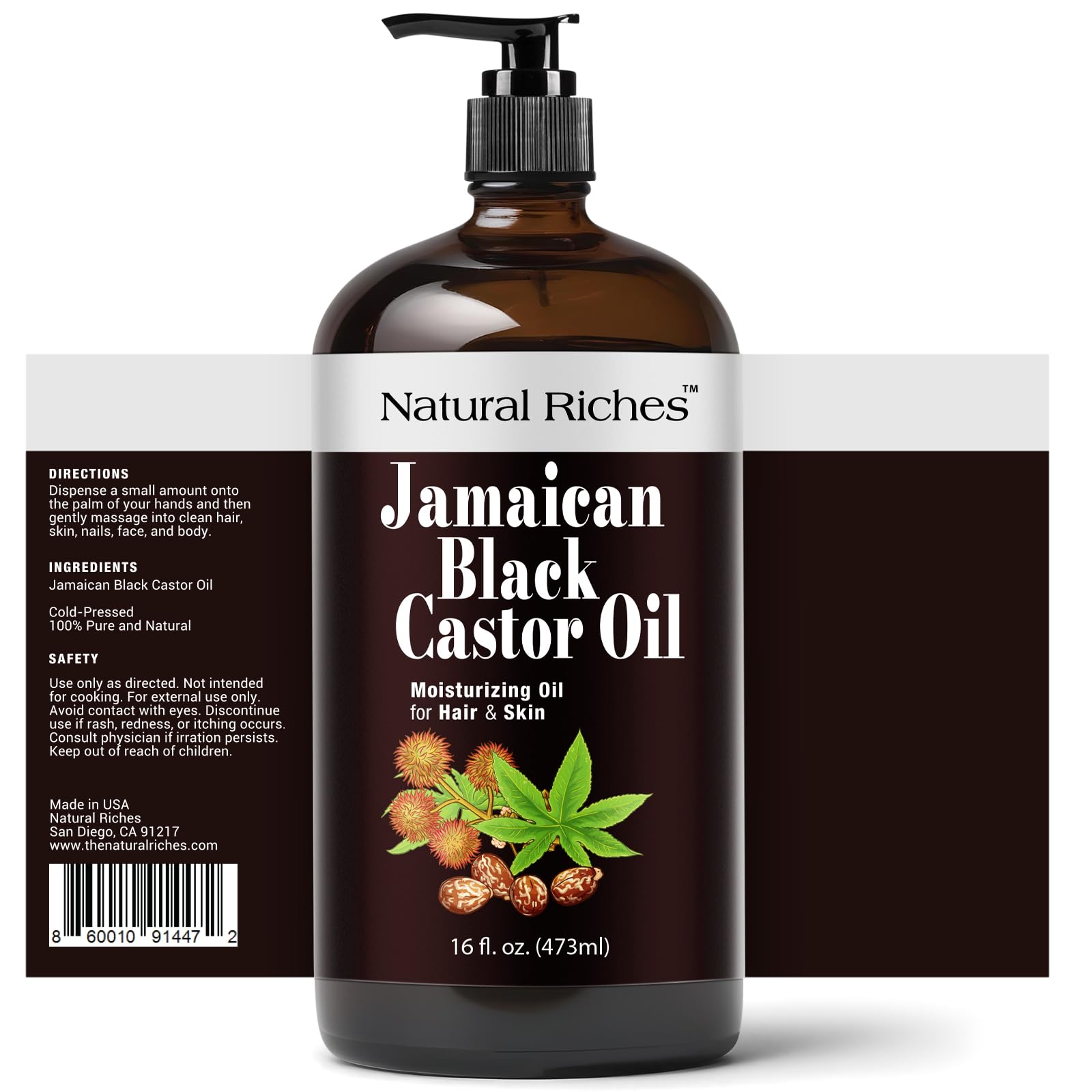 Natural Riches huile ricin noire jamaïcaine, application-cheveux pour nourrir les racines.