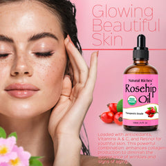Gua sha et huile Natural Riches rose musquée pour meilleure absorption et éclat.