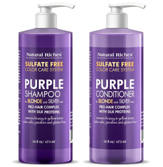 Natural Riches Shampoing violet bouteille: neutralise les reflets jaunes pour blondes