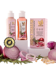 Natural sant DuoBox oignon keratine - bouteille 120ml, soin ciblé pour cheveux secs et abîmés.