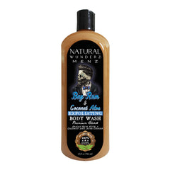 Natural Wunderz: bouteille gel-douche Bay Rum Coco Aloe, parfum frais et revitalisant.