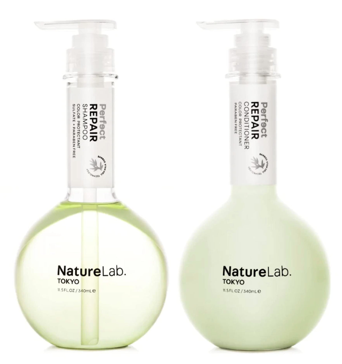 NatureLab.TOKYO Perfect Repair Shampoo flacon : réparateur profond pour cheveux abîmés et colorés.