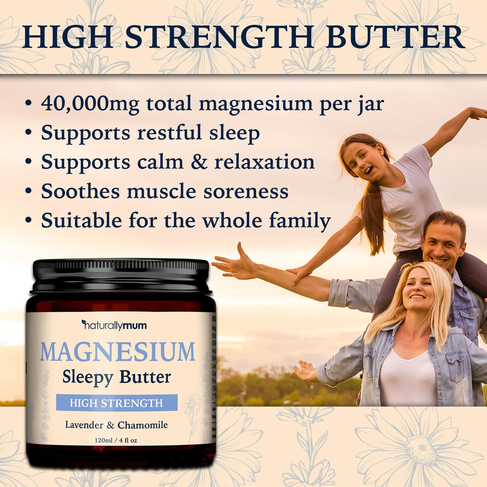 NaturallyMum Beurre Magnésium camomille, soin doux pour peau sensible
