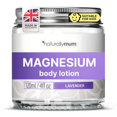 NaturallyMum Lotion magnésium lavande, texture légère prête pour le coucher