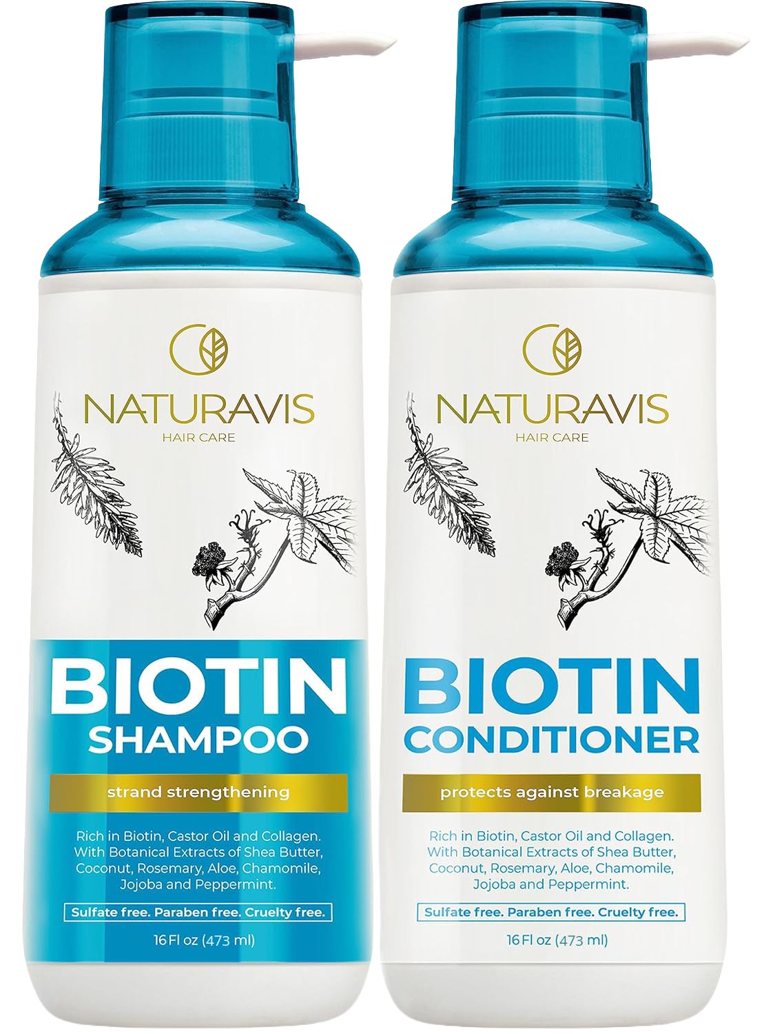 Naturavis shampooing biotine – flacon, volume accru pour cheveux fins.