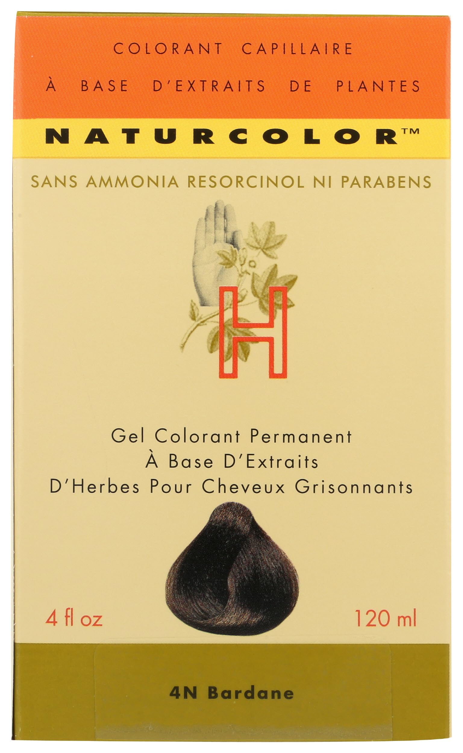 Naturcolor Bardane – application adaptée aux cheveux de longueur variée.