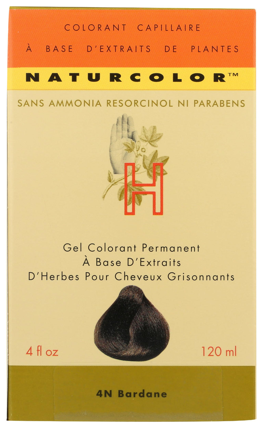 Naturcolor Bardane – application adaptée aux cheveux de longueur variée.