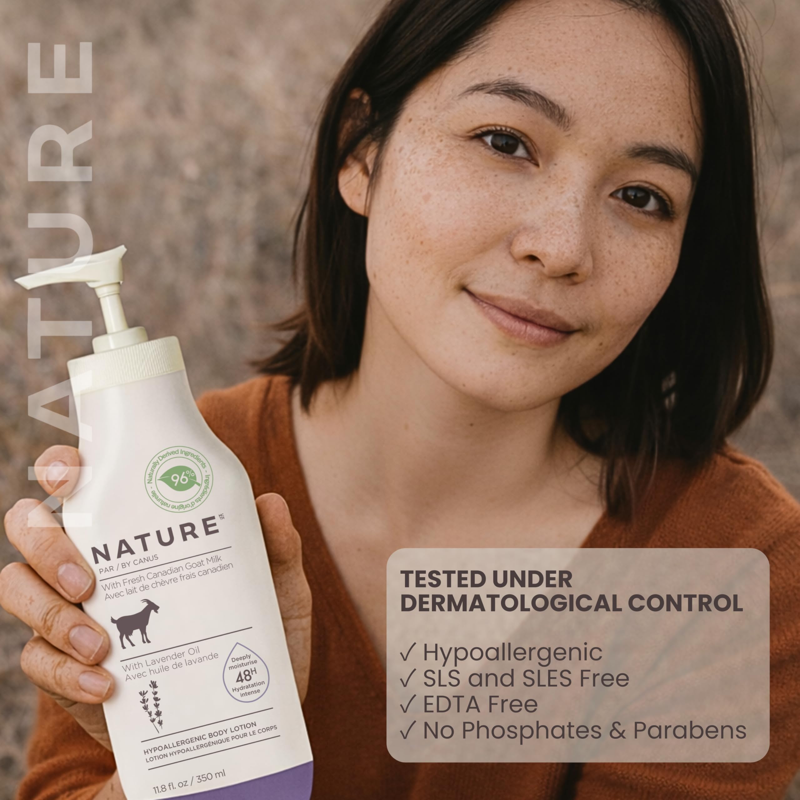 Application mains douce et facile avec Nature by Canus Crème Corps.