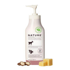 Nature by Canus Crème Corps, vue avant de la bouteille, hydratation douce au quotidien.