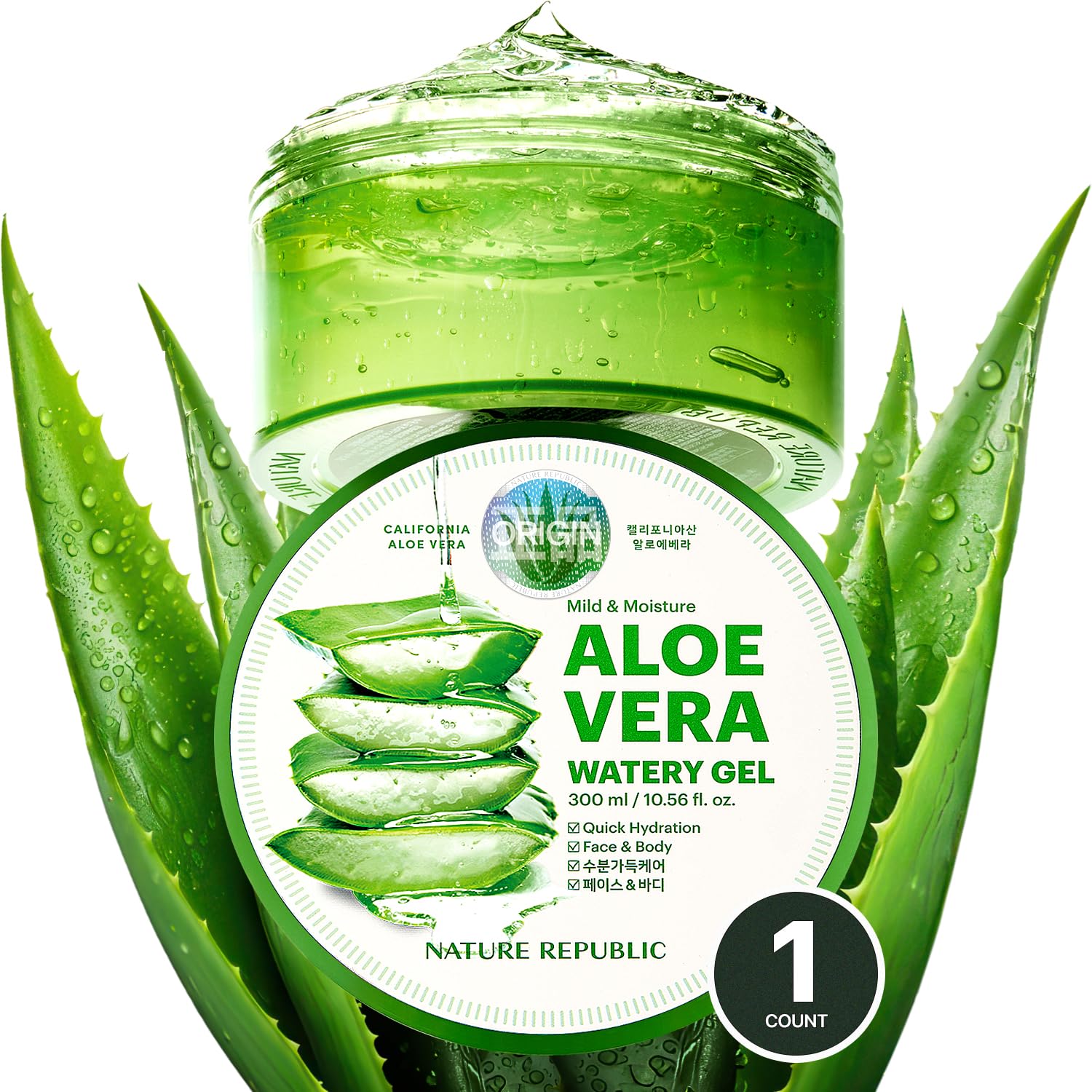 Nature Republic Aloe Vera Gel: bouteille prête à hydrater visage et corps