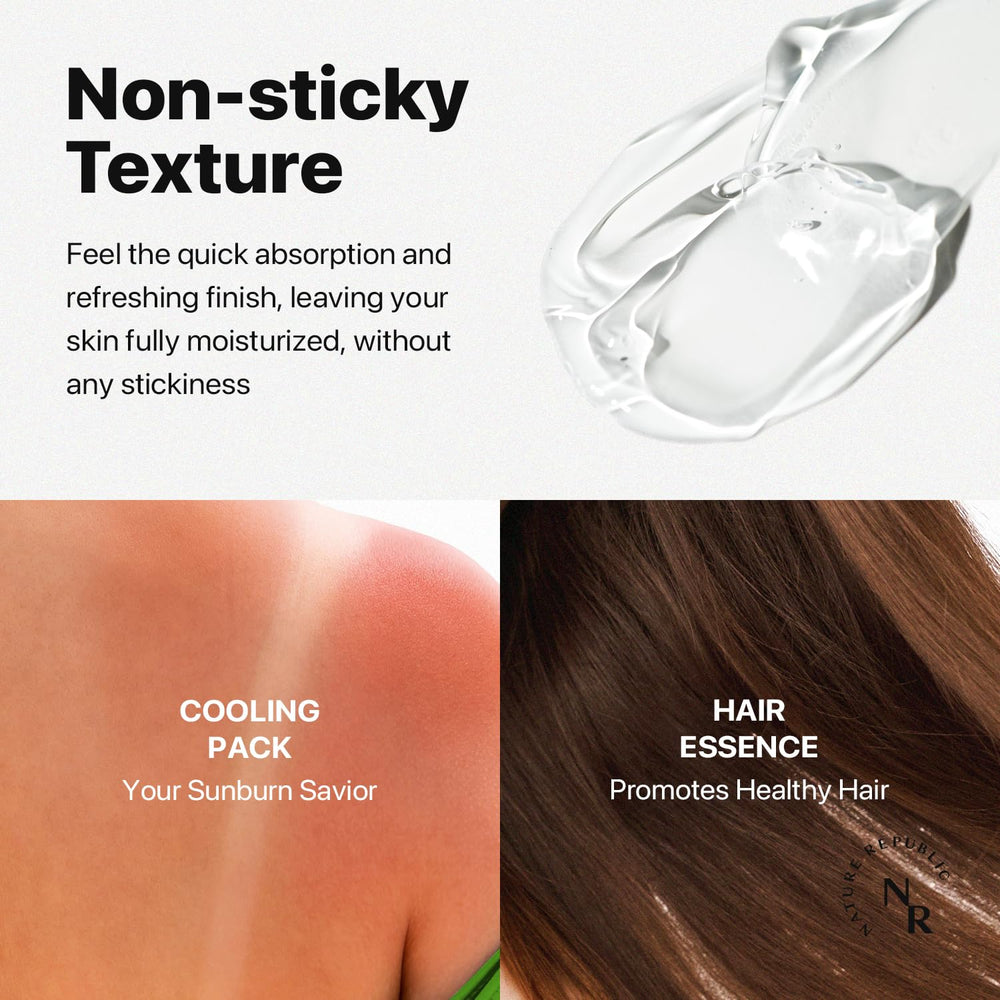 Nature Republic Aloe Vera Watery Gel can hydrate hair and skin for versatile care.