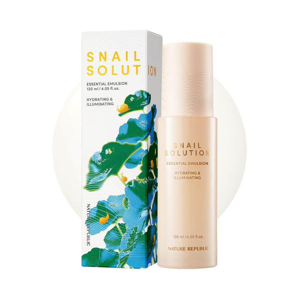 Nature Republic Snail Mucin Emulsion offrant hydratation intense pour peau lumineuse et confortable