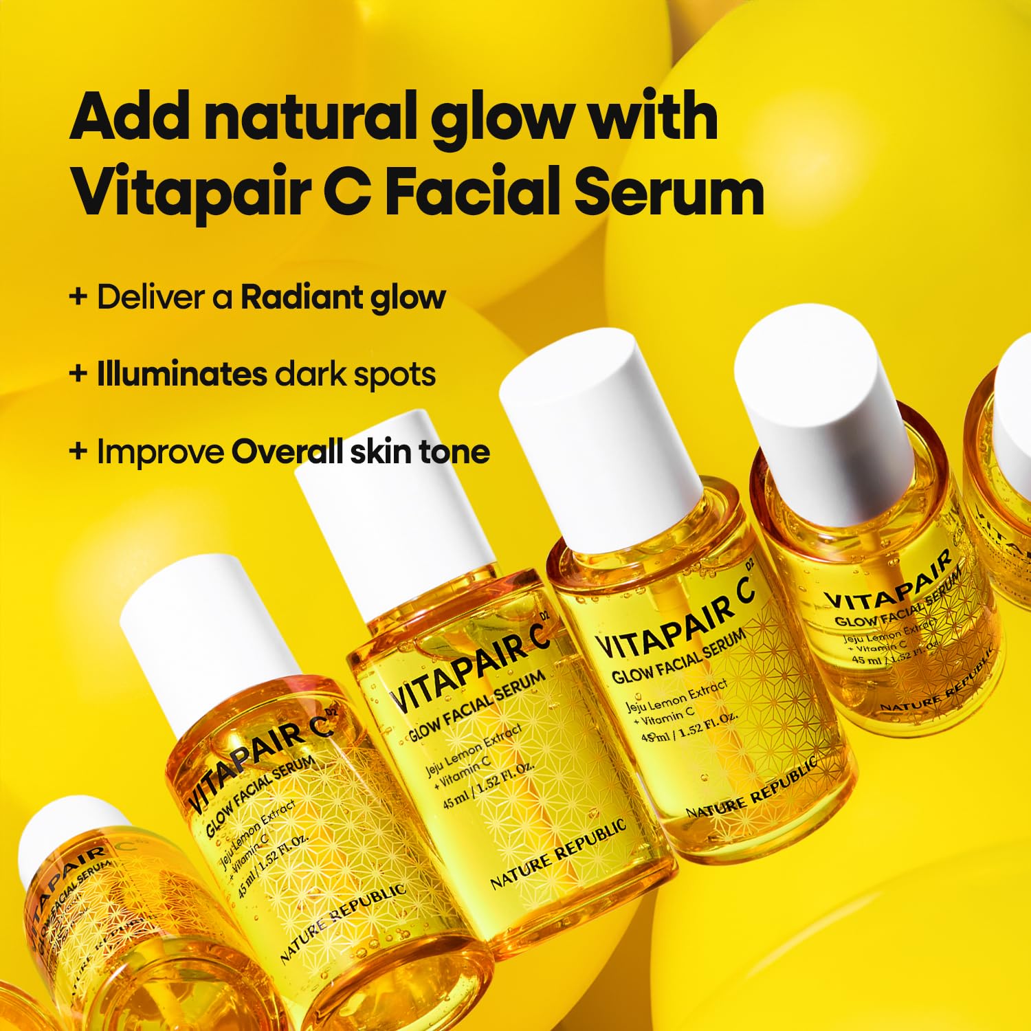 Vitapair C Glow serum applied on refreshed, hydrated skin