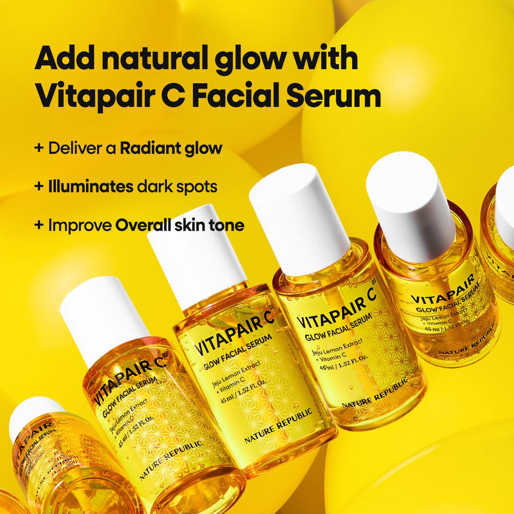 Vitapair C Glow serum applied on refreshed, hydrated skin