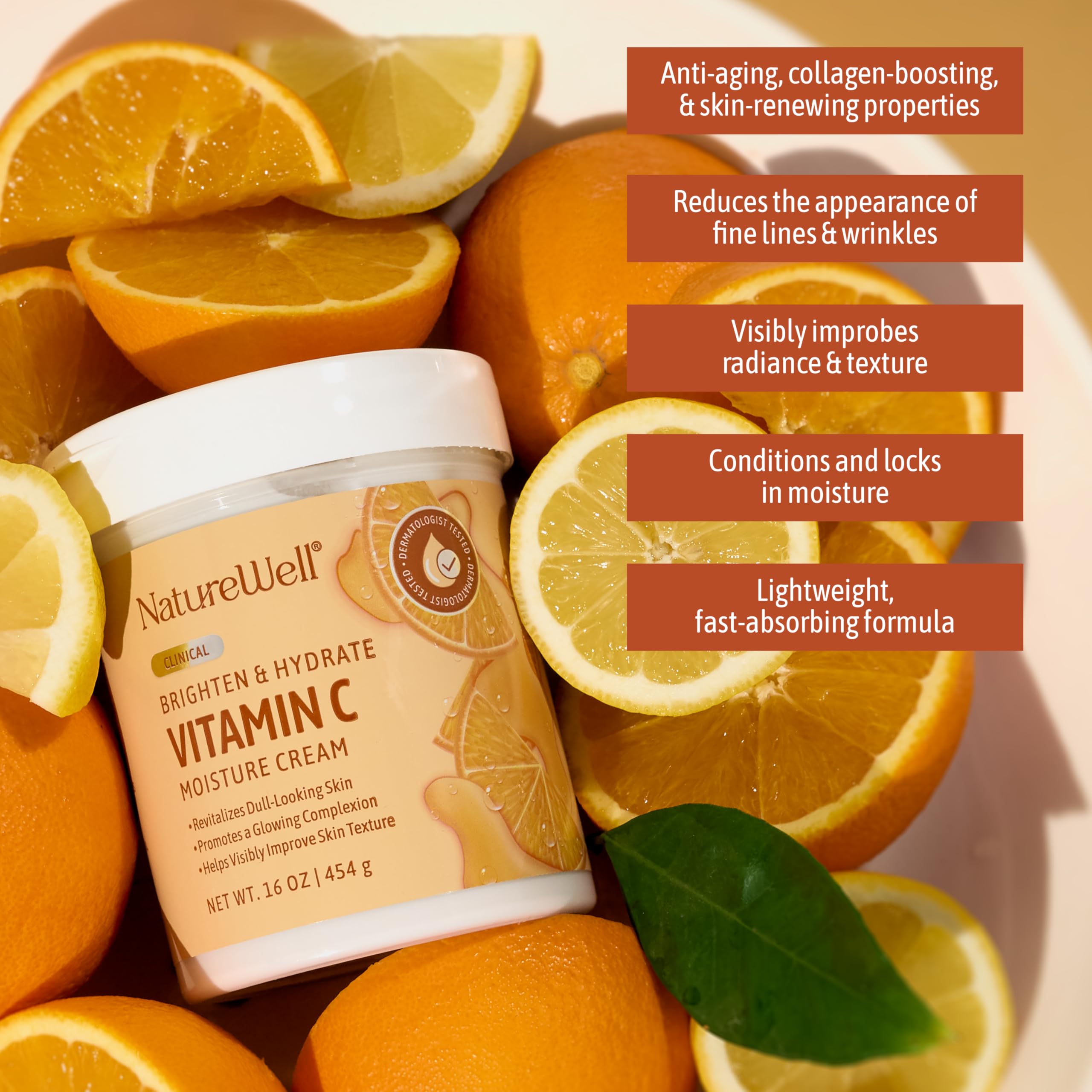 Nature Well jar back reveals formula designed to support moisturized, healthy-looking skin.