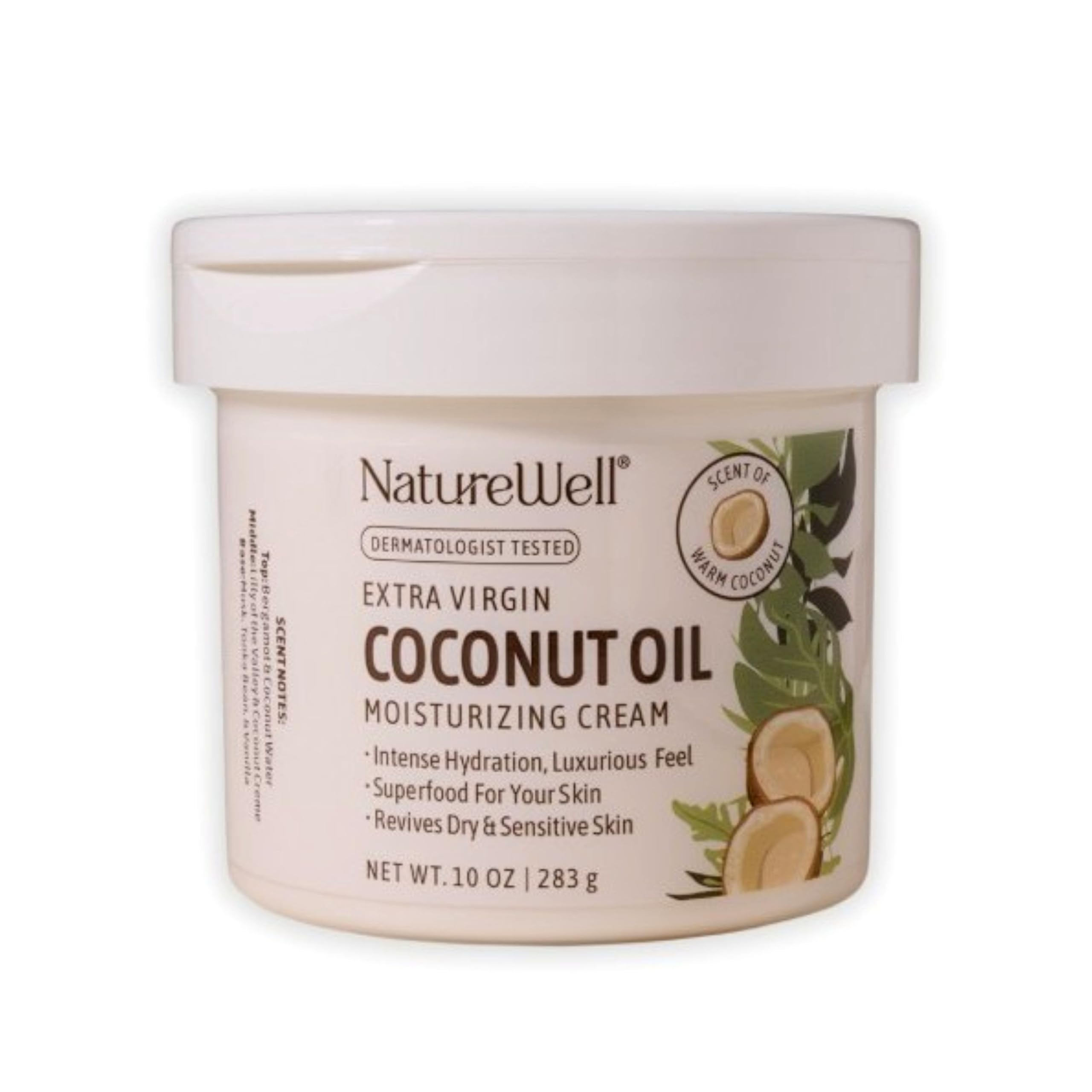 NATURE WELL Hydrate & Soften crème coco pour le visage, hydratation durable et douceur.