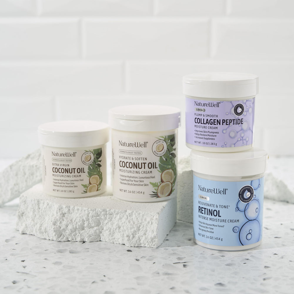 NATURE WELL Hydrate & Soften crème coco, nourrissants antioxydants pour peau revitalisée.