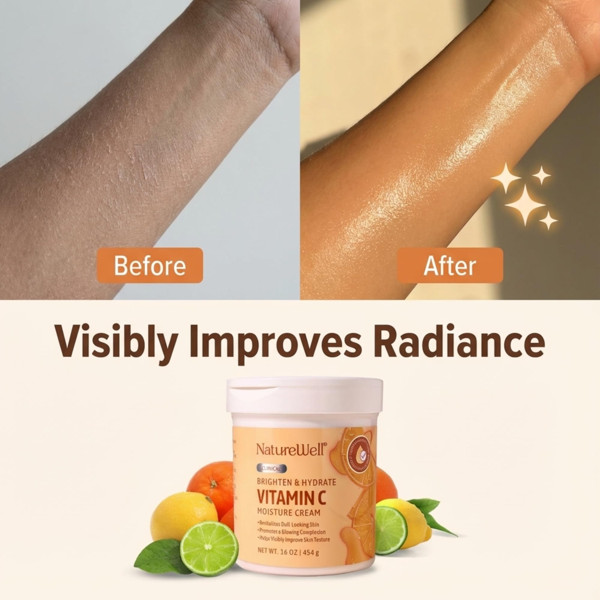 Nature Well Vitamin C crème application rapide : absorption non grasse
