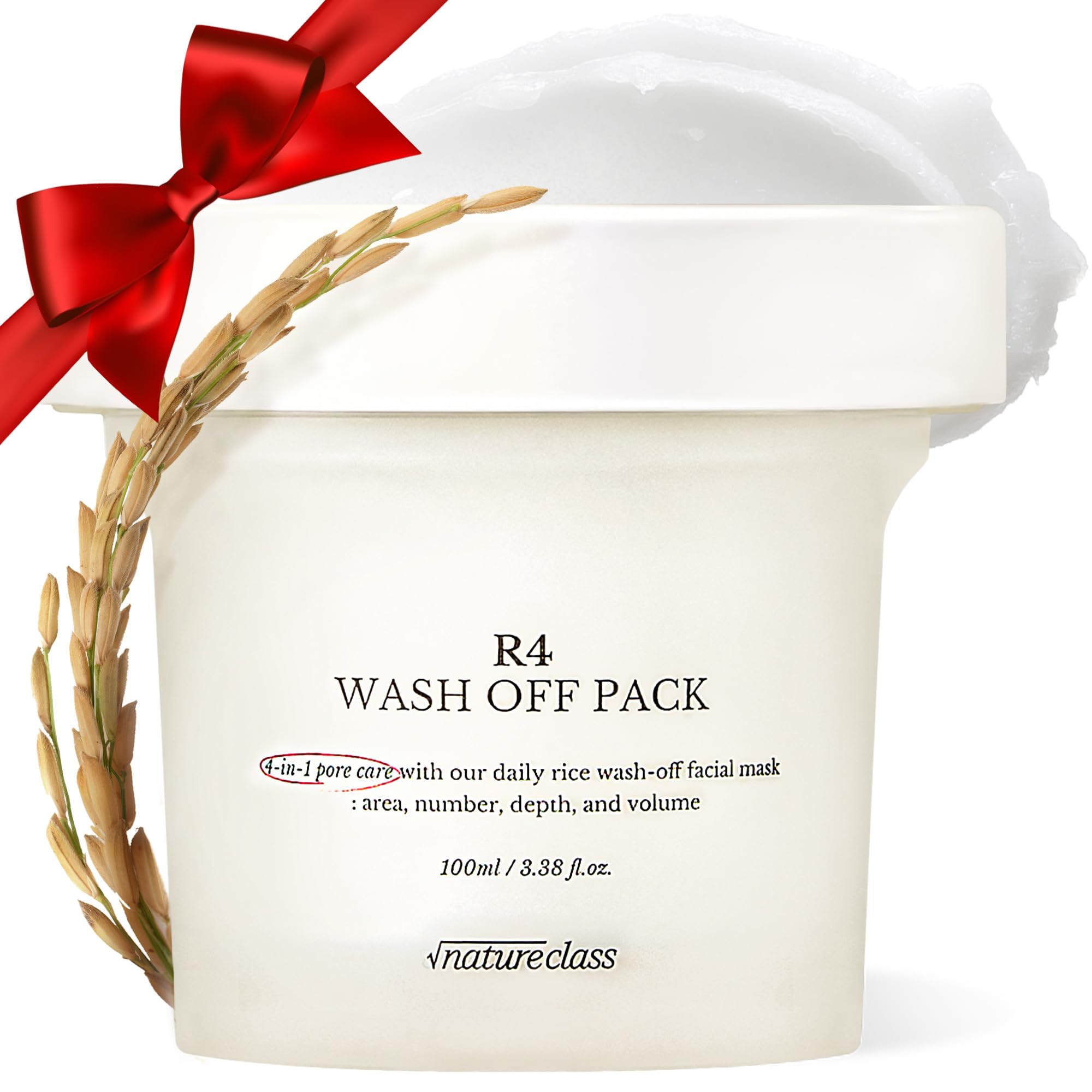 NatureClass R4 masque-lavage affiché sur peau pour refining des pores et douceur.