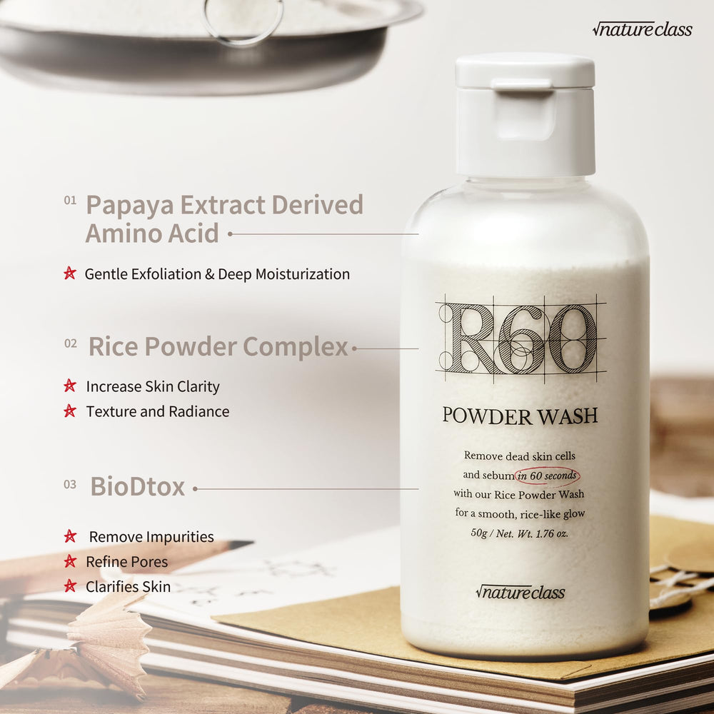 NATURECLASS R60 Systeme-double-poudre: mousse riche grâce au duo poudre pour un rinçage net