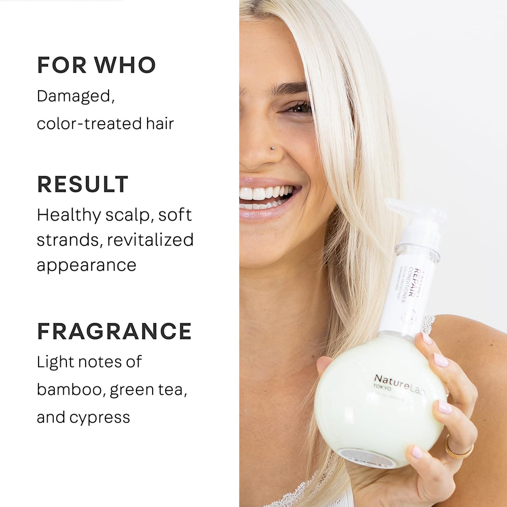 NatureLab.TOKYO Perfect Repair Conditioner – kératine pour renforcer la structure des cheveux.