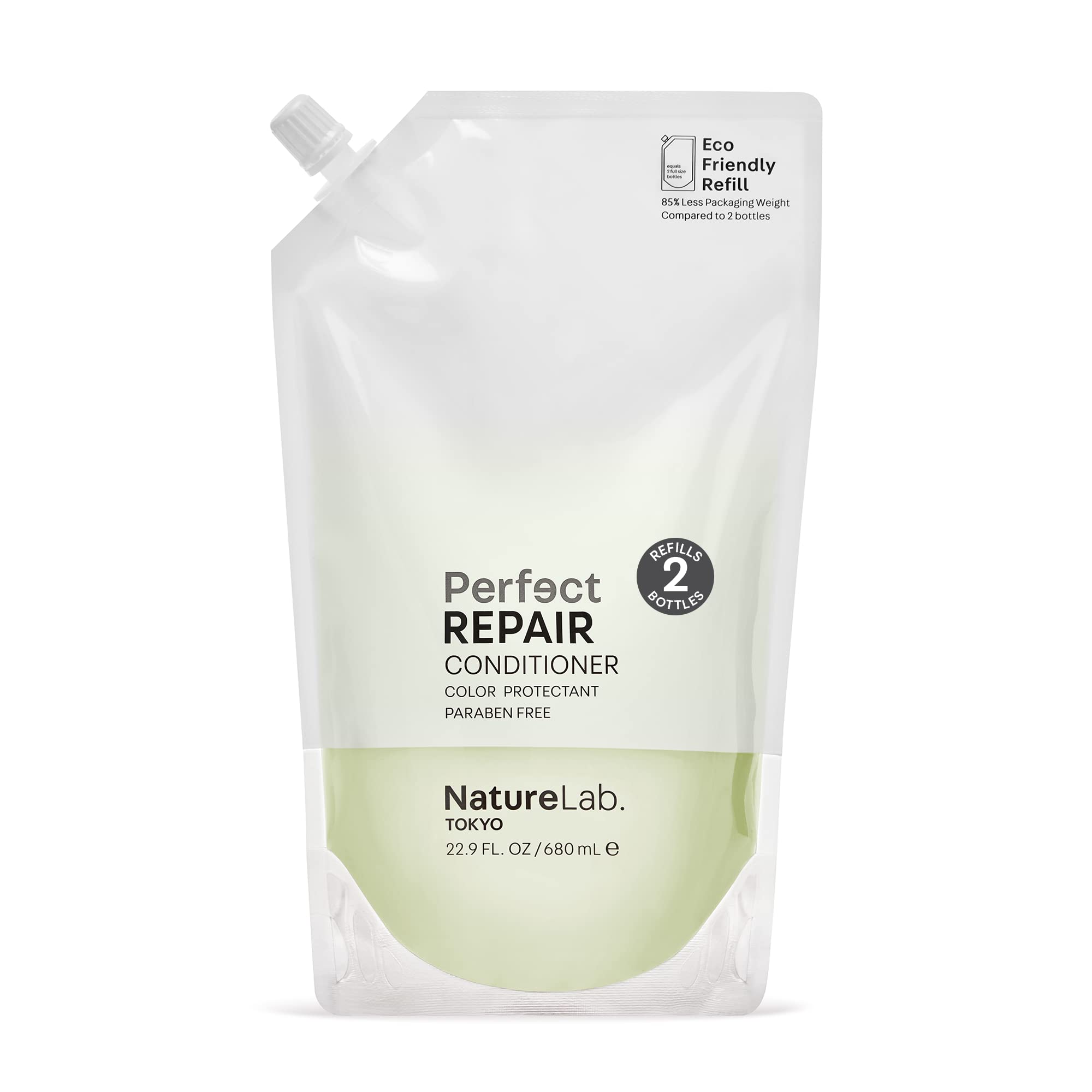 NatureLab.TOKYO Perfect Repair Conditioner – flacon refill écologique qui réduit les déchets et économise du plastique.