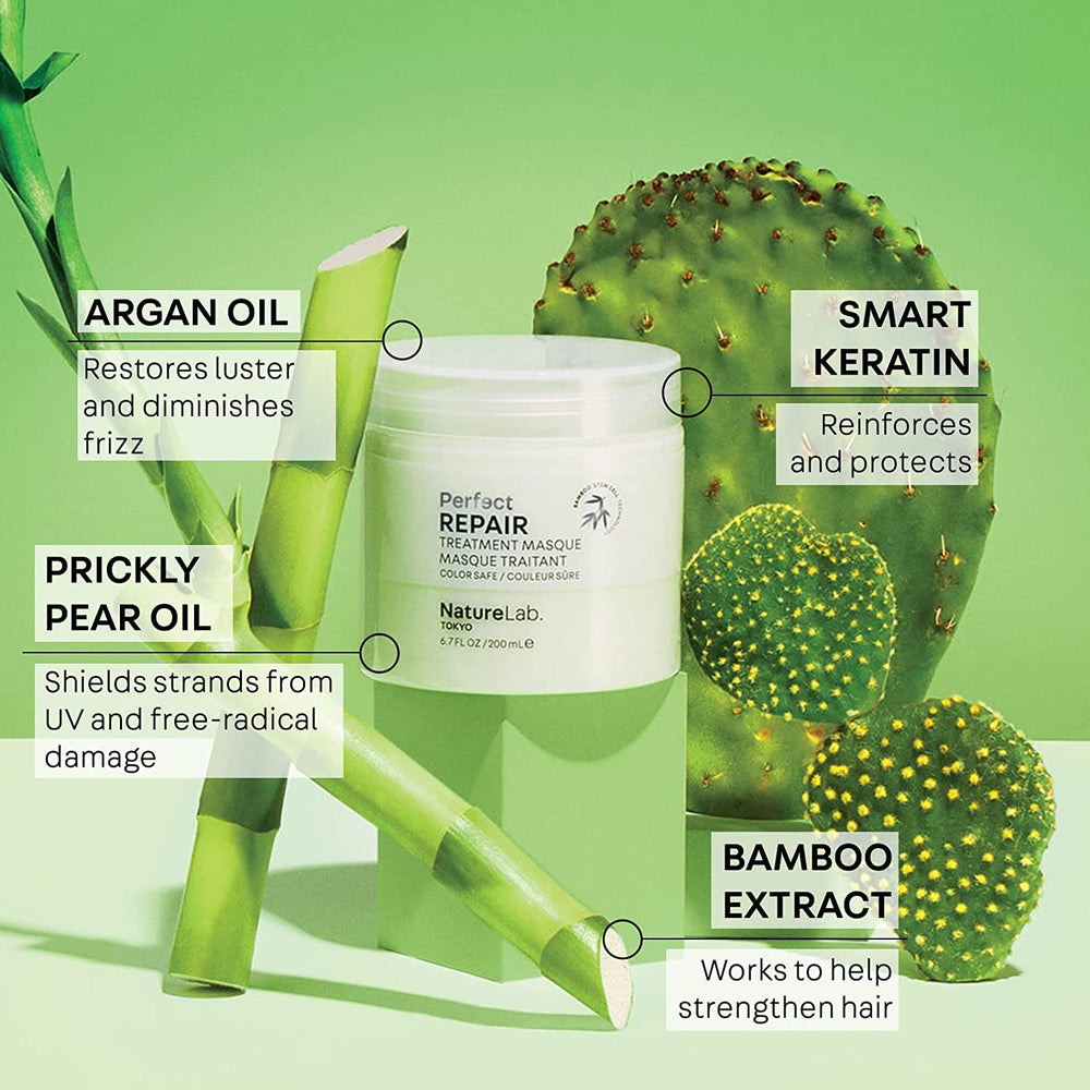 Masque Repair de NatureLab.TOKYO, application douce sur les longueurs.