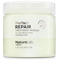 NatureLab.TOKYO Masque Réparation Parfaite — bouteille 200 ml, protection et hydratation des cheveux.