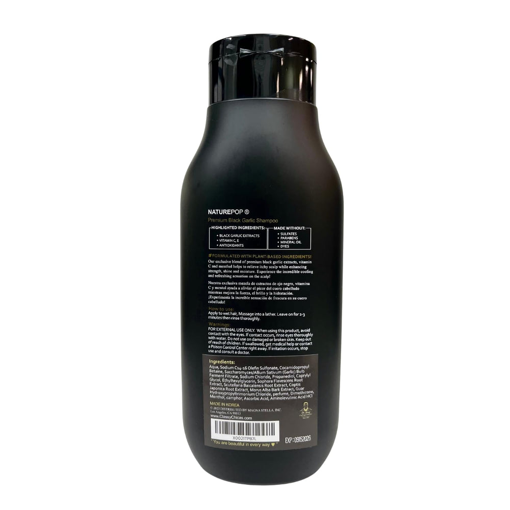 Naturepop Shampoing ail noir – présentoir en rayon pour achat éclairé.