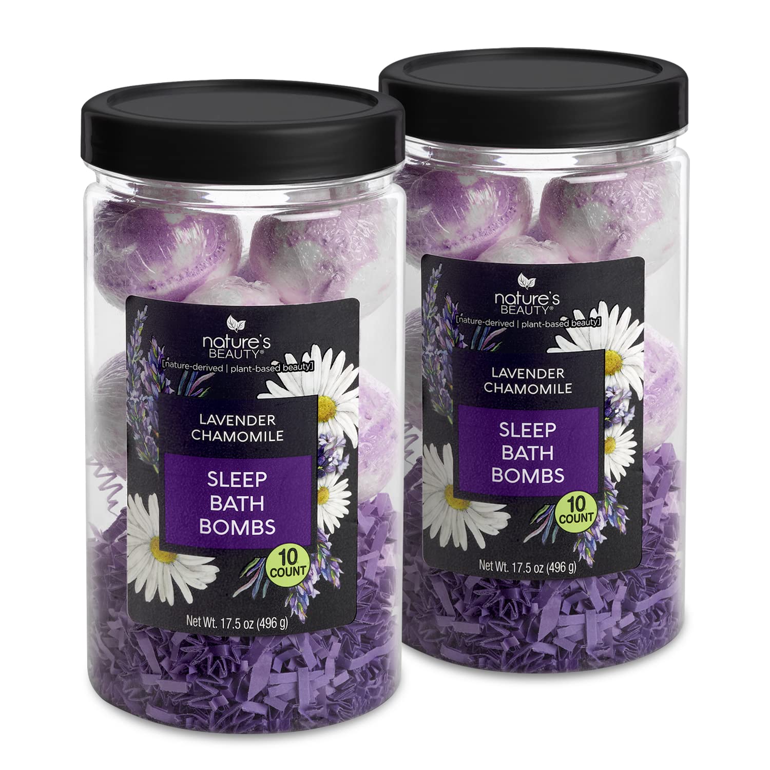 Bombe de bain Nature's Beauty lavande camomille pour relaxation aromatique.