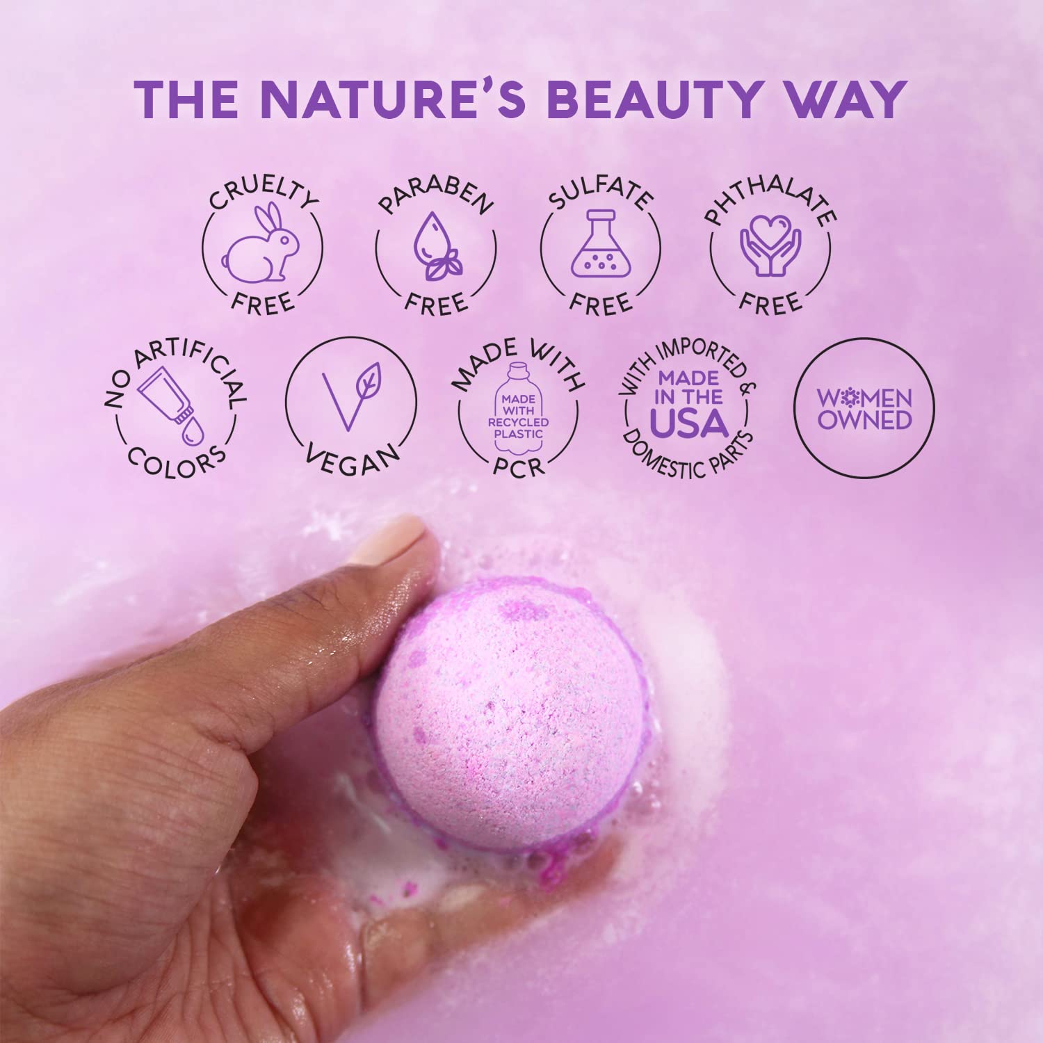 Parfum vanille et agrumes sur bombe bain Nature's Beauty.