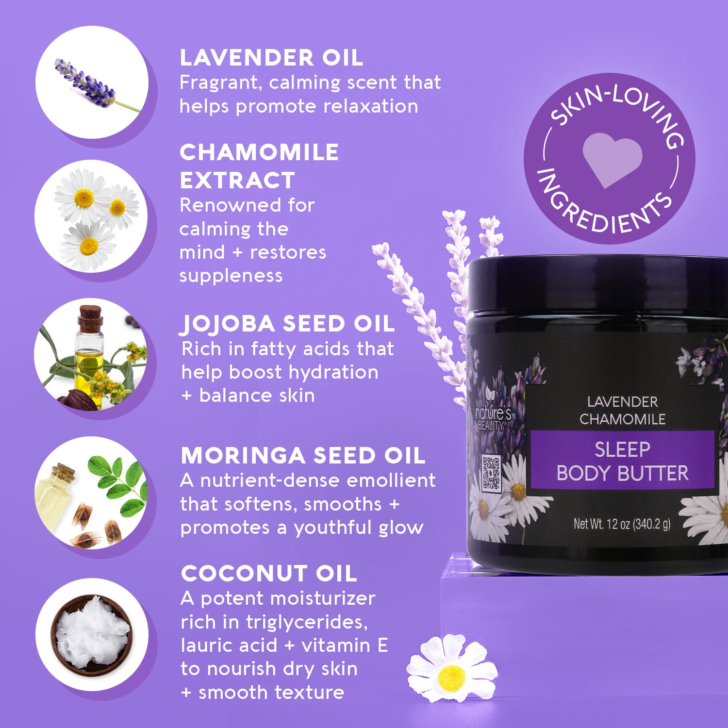 Nature's Beauty - gros plan texture crème riche pour peau satinée.