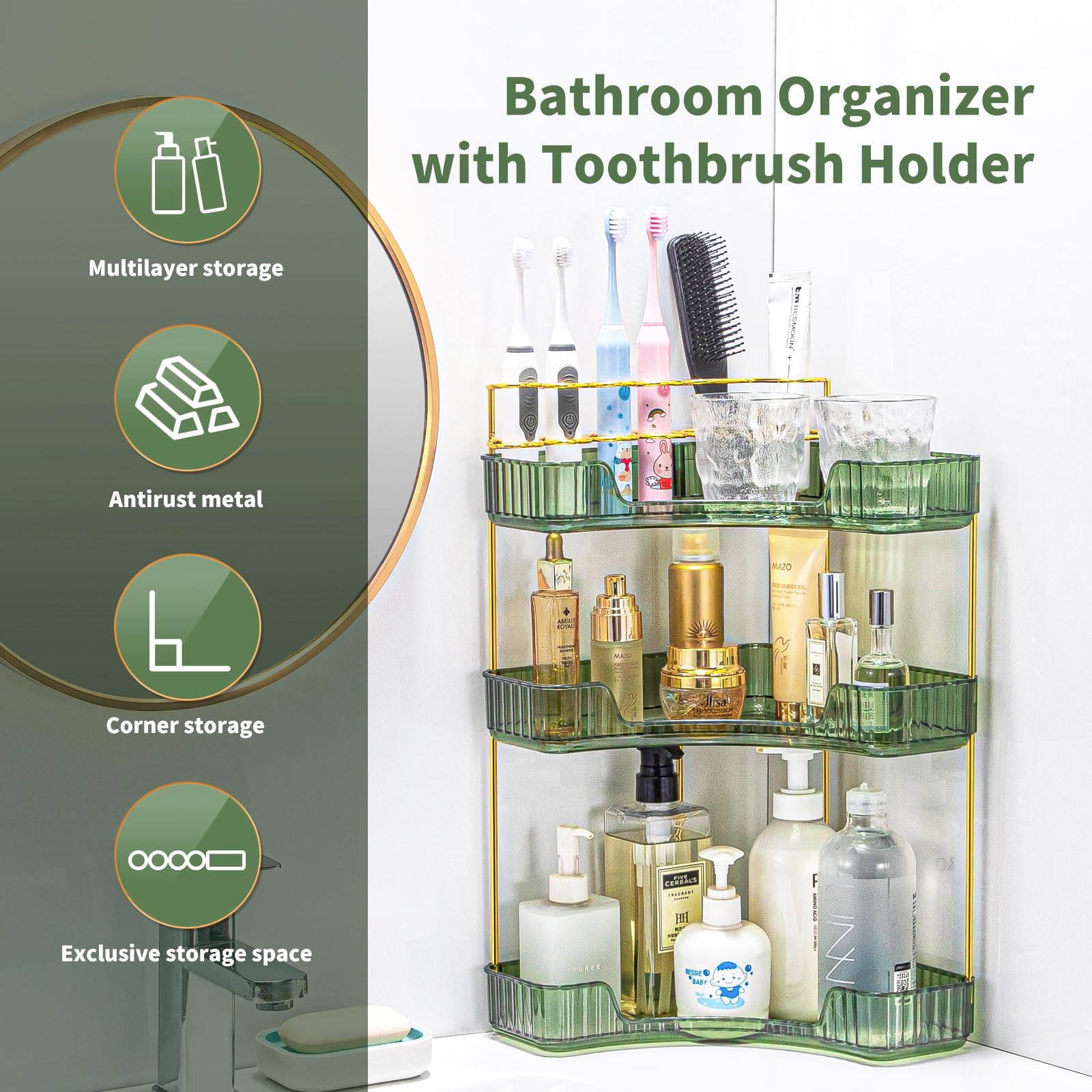 Rangement soins cosmétiques, organisation claire et accessible